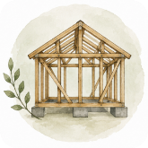 木造住宅の構造を表したイラスト