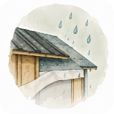 屋根と外壁の防水施工を表したイラスト