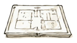 建築図面と必要書類を確認するイラスト