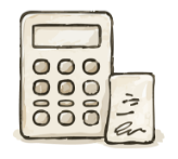 申請内容と見積書を確認するイラスト