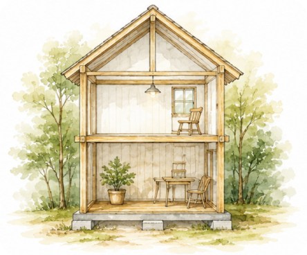 完成した住まいを大切に育てるイラスト