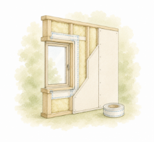 住宅の断熱施工を表すイラスト