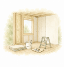 住宅の内装仕上げを表すイラスト